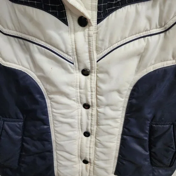 Vintage Golden Collection Pioneer Wear Women's Puffer Ski Vest Blue White Sz XL - Picture 4 of 15